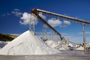 Stockpiles of Salt, Lake Grassmere Saltworks, Marlborough, South Island, New Zealand